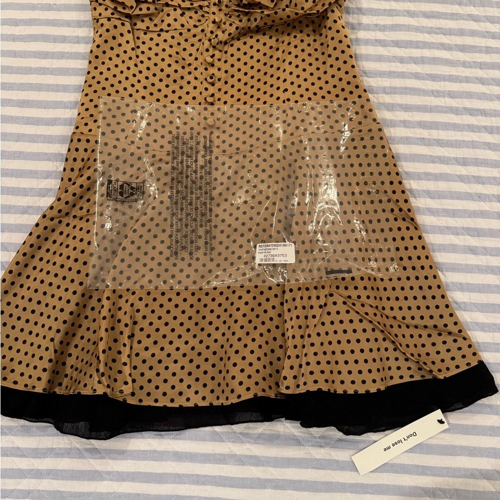 Reformation Ursula Silk Polka Dot Dress size 10 - Picture 7 of 7